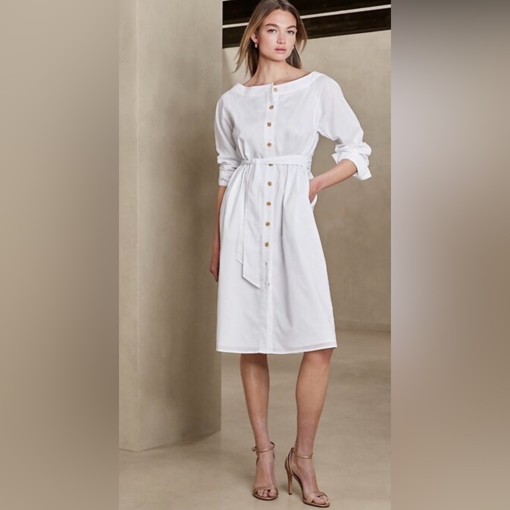 NWT Banana Republic Off-the-Shoulder White Sundress